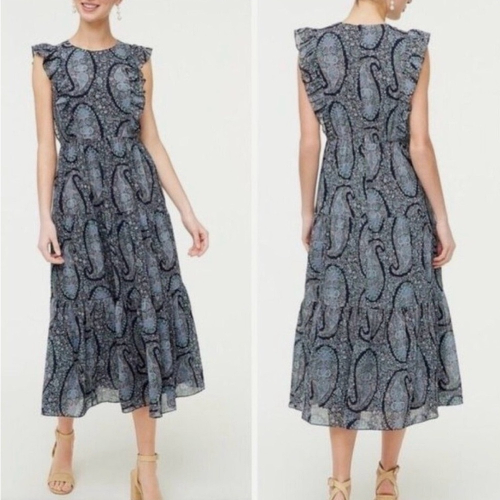 J.Crew Lined, Paisley, Tiered Midi Dress.
Sz 6P
Excellent Condition